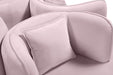 Meridian Furniture - Circlet Pink Velvet Upholstered Roundabout Sofa - 627Pink - GreatFurnitureDeal