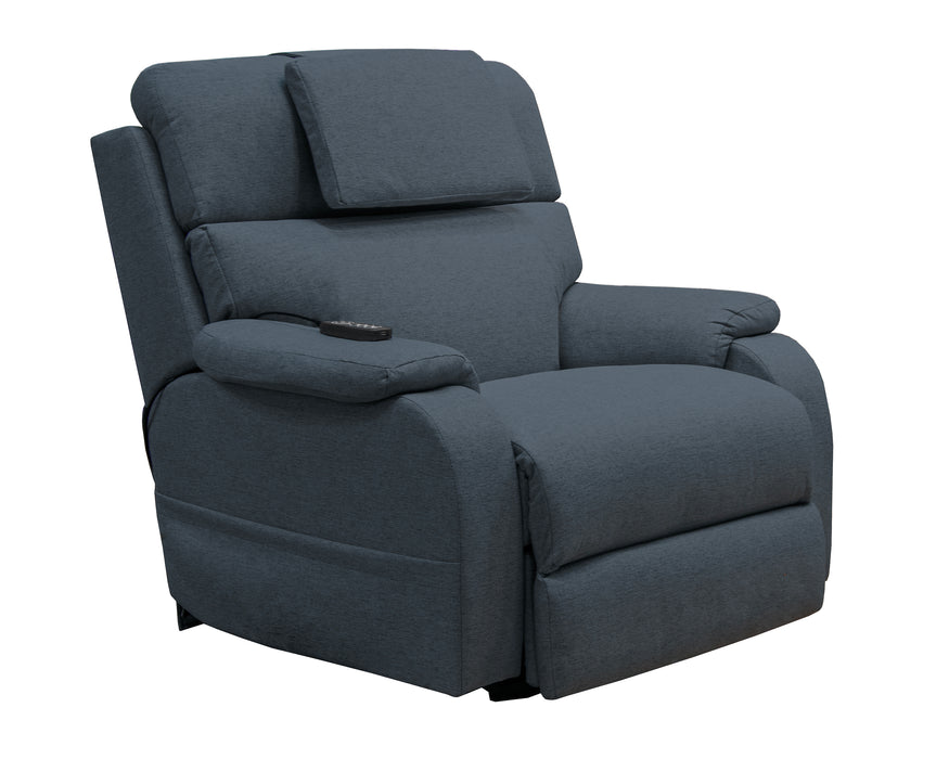 Catnapper - Dreamtime XL Power Headrest Power Lay Flat Recliner w/CR3 Heat/Massage/Zero Gravity in Steel - 629207-STEEL - GreatFurnitureDeal