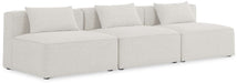 Meridian Furniture - Cube 108" Cream Fabric Upholstered 3pc. Armless Sofa - 630Cream-S108A - GreatFurnitureDeal