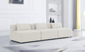 Meridian Furniture - Cube 108" Cream Fabric Upholstered 3pc. Armless Sofa - 630Cream-S108A - GreatFurnitureDeal