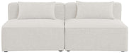 Meridian Furniture - Cube 72" Cream Fabric Upholstered 2pc. Armless Sofa - 630Cream-S72A - GreatFurnitureDeal