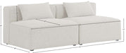 Meridian Furniture - Cube 72" Cream Fabric Upholstered 2pc. Armless Sofa - 630Cream-S72A - GreatFurnitureDeal