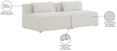 Meridian Furniture - Cube 72" Cream Fabric Upholstered 2pc. Armless Sofa - 630Cream-S72A - GreatFurnitureDeal