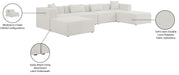 Meridian Furniture - Cube 144" Cream Fabric Upholstered 6pc. Sectional - 630Cream-Sec6B - GreatFurnitureDeal