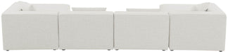 Meridian Furniture - Cube 144" Cream Fabric Upholstered 6pc. Sectional - 630Cream-Sec6B - GreatFurnitureDeal
