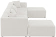 Meridian Furniture - Cube 144" Cream Fabric Upholstered 6pc. Sectional - 630Cream-Sec6B - GreatFurnitureDeal