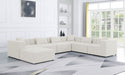 Meridian Furniture - Cube 144" Cream Fabric Upholstered 7pc. Sectional - 630Cream-Sec7A - GreatFurnitureDeal