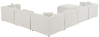 Meridian Furniture - Cube 144" Cream Fabric Upholstered 7pc. Sectional - 630Cream-Sec7A - GreatFurnitureDeal