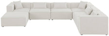 Meridian Furniture - Cube 144" Cream Fabric Upholstered 7pc. Sectional - 630Cream-Sec7A - GreatFurnitureDeal