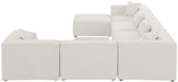 Meridian Furniture - Cube 144" Cream Fabric Upholstered 7pc. Sectional - 630Cream-Sec7A - GreatFurnitureDeal