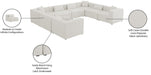 Meridian Furniture - Cube 144" Cream Fabric Upholstered 8pc. Sectional - 630Cream-Sec8A - GreatFurnitureDeal