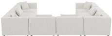 Meridian Furniture - Cube 144" Cream Fabric Upholstered 8pc. Sectional - 630Cream-Sec8A - GreatFurnitureDeal