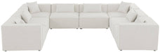 Meridian Furniture - Cube 144" Cream Fabric Upholstered 8pc. Sectional - 630Cream-Sec8A - GreatFurnitureDeal
