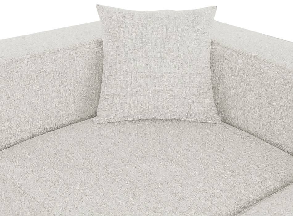 Meridian Furniture - Cube 144" Cream Fabric Upholstered 8pc. Sectional - 630Cream-Sec8A - GreatFurnitureDeal