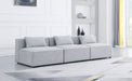 Meridian Furniture - Cube 108" Grey Fabric Upholstered 3pc. Armless Sofa - 630Grey-S108A - GreatFurnitureDeal