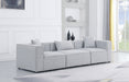 Meridian Furniture - Cube 108" Grey Fabric Upholstered 3pc. Sofa - 630Grey-S108B - GreatFurnitureDeal