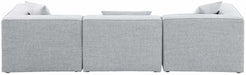 Meridian Furniture - Cube 108" Grey Fabric Upholstered 3pc. Sofa - 630Grey-S108B - GreatFurnitureDeal
