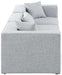 Meridian Furniture - Cube 108" Grey Fabric Upholstered 3pc. Sofa - 630Grey-S108B - GreatFurnitureDeal