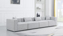 Meridian Furniture - Cube 144" Grey Fabric Upholstered 4pc. Sofa - 630Grey-S144B - GreatFurnitureDeal