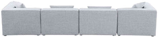 Meridian Furniture - Cube 144" Grey Fabric Upholstered 4pc. Sofa - 630Grey-S144B - GreatFurnitureDeal