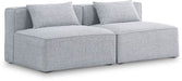Meridian Furniture - Cube 72" Grey Fabric Upholstered 2pc. Armless Sofa - 630Grey-S72A - GreatFurnitureDeal