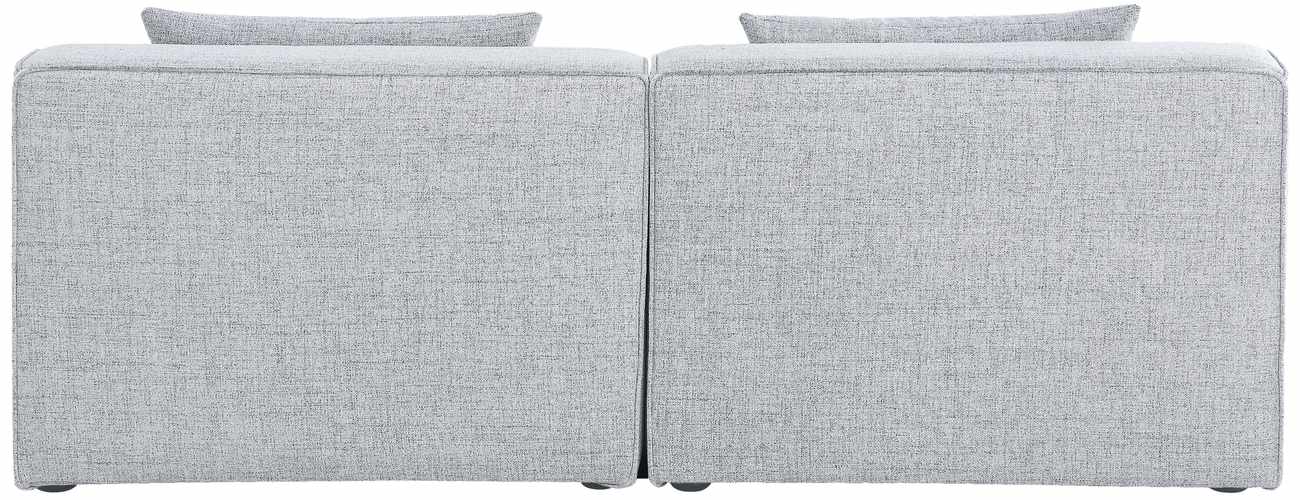 Meridian Furniture - Cube 72" Grey Fabric Upholstered 2pc. Armless Sofa - 630Grey-S72A - GreatFurnitureDeal
