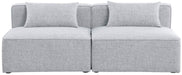 Meridian Furniture - Cube 72" Grey Fabric Upholstered 2pc. Armless Sofa - 630Grey-S72A - GreatFurnitureDeal
