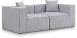 Meridian Furniture - Cube 72" Grey Fabric Upholstered 2pc. Sofa - 630Grey-S72B - GreatFurnitureDeal