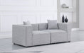 Meridian Furniture - Cube 72" Grey Fabric Upholstered 2pc. Sofa - 630Grey-S72B - GreatFurnitureDeal