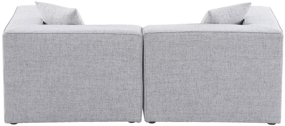 Meridian Furniture - Cube 72" Grey Fabric Upholstered 2pc. Sofa - 630Grey-S72B - GreatFurnitureDeal