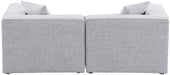 Meridian Furniture - Cube 72" Grey Fabric Upholstered 2pc. Sofa - 630Grey-S72B - GreatFurnitureDeal