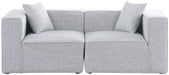 Meridian Furniture - Cube 72" Grey Fabric Upholstered 2pc. Sofa - 630Grey-S72B - GreatFurnitureDeal