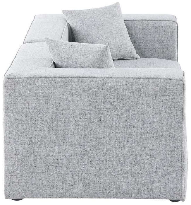 Meridian Furniture - Cube 72" Grey Fabric Upholstered 2pc. Sofa - 630Grey-S72B - GreatFurnitureDeal