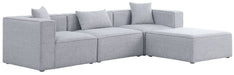 Meridian Furniture - Cube 108" Grey Fabric Upholstered 4pc. Sectional - 630Grey-Sec4A - GreatFurnitureDeal