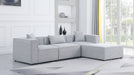 Meridian Furniture - Cube 108" Grey Fabric Upholstered 4pc. Sectional - 630Grey-Sec4A - GreatFurnitureDeal