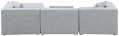 Meridian Furniture - Cube 108" Grey Fabric Upholstered 4pc. Sectional - 630Grey-Sec4A - GreatFurnitureDeal