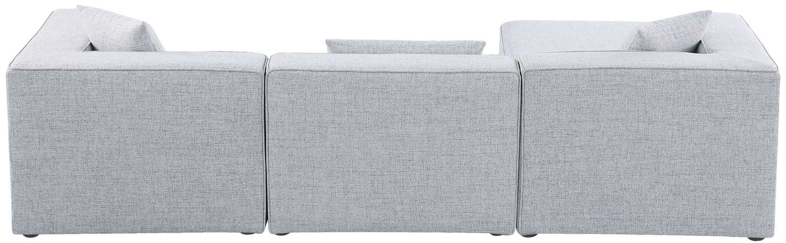 Meridian Furniture - Cube 108" Grey Fabric Upholstered 4pc. Sectional - 630Grey-Sec4A - GreatFurnitureDeal