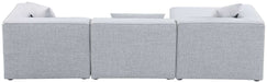 Meridian Furniture - Cube 108" Grey Fabric Upholstered 4pc. Sectional - 630Grey-Sec4A - GreatFurnitureDeal