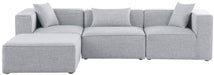 Meridian Furniture - Cube 108" Grey Fabric Upholstered 4pc. Sectional - 630Grey-Sec4A - GreatFurnitureDeal
