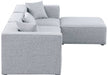 Meridian Furniture - Cube 108" Grey Fabric Upholstered 4pc. Sectional - 630Grey-Sec4A - GreatFurnitureDeal