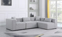 Meridian Furniture - Cube 108" Grey Fabric Upholstered 4pc. Sectional - 630Grey-Sec4B - GreatFurnitureDeal