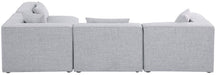 Meridian Furniture - Cube 108" Grey Fabric Upholstered 4pc. Sectional - 630Grey-Sec4B - GreatFurnitureDeal