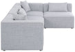 Meridian Furniture - Cube 108" Grey Fabric Upholstered 4pc. Sectional - 630Grey-Sec4B - GreatFurnitureDeal