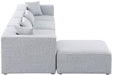 Meridian Furniture - Cube 144" Grey Fabric Upholstered 5pc. Sectional - 630Grey-Sec5A - GreatFurnitureDeal
