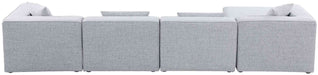 Meridian Furniture - Cube 144" Grey Fabric Upholstered 5pc. Sectional - 630Grey-Sec5A - GreatFurnitureDeal