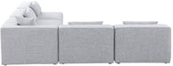 Meridian Furniture - Cube 108" Grey Fabric Upholstered 5pc. Sectional - 630Grey-Sec5B - GreatFurnitureDeal
