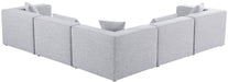 Meridian Furniture - Cube 108" Grey Fabric Upholstered 5pc. Sectional - 630Grey-Sec5C - GreatFurnitureDeal