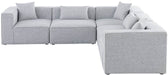Meridian Furniture - Cube 108" Grey Fabric Upholstered 5pc. Sectional - 630Grey-Sec5C - GreatFurnitureDeal