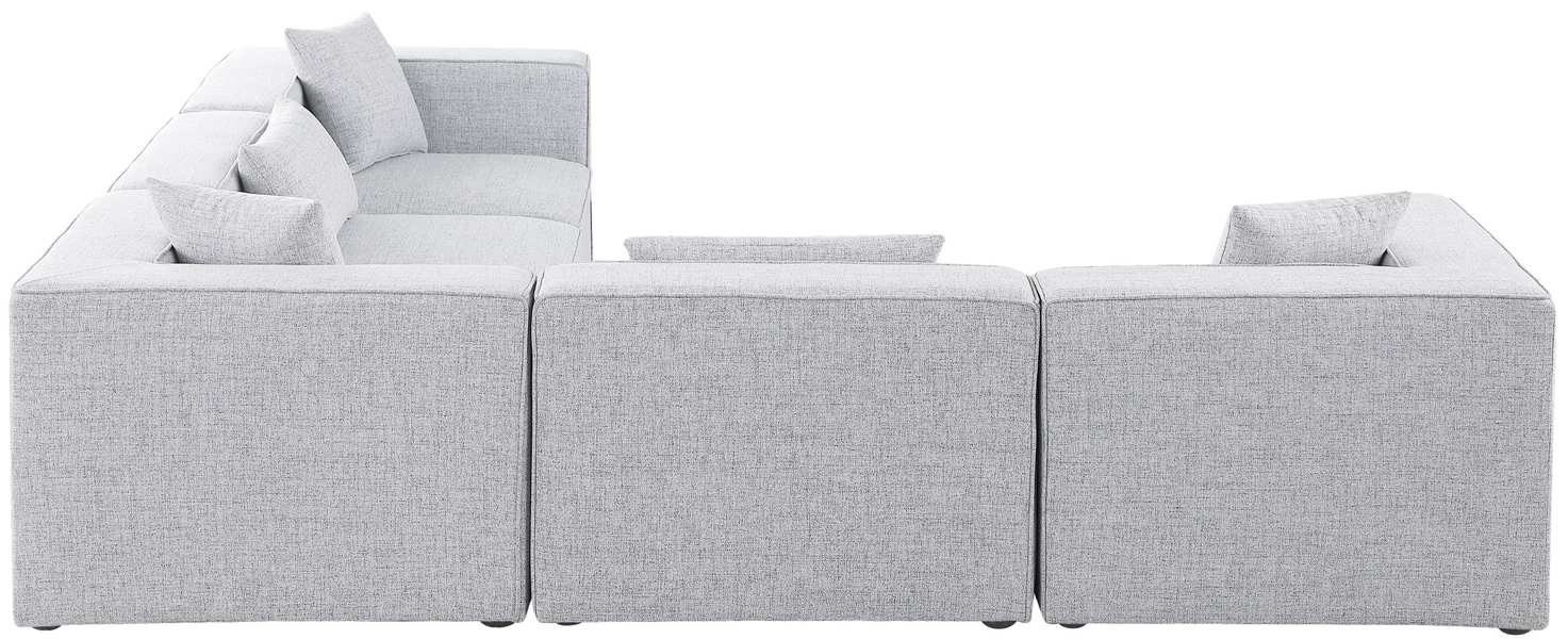 Meridian Furniture - Cube 108" Grey Fabric Upholstered 5pc. Sectional - 630Grey-Sec5C - GreatFurnitureDeal