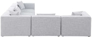 Meridian Furniture - Cube 108" Grey Fabric Upholstered 5pc. Sectional - 630Grey-Sec5C - GreatFurnitureDeal